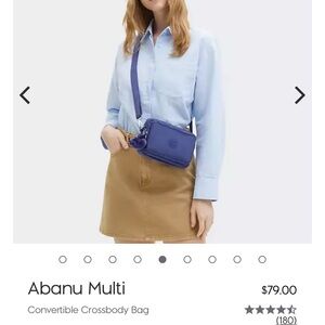 New and never used Kipling Abanu Multi Convertible Crossbody Nylon Bag - Blue